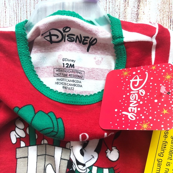 Disney Minnie Mouse Be Merry PJ NEW - Picture 3 of 7